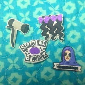 4 New Purple 💜 Spell Book Hair Mean Girls Shoe Charms Accessories